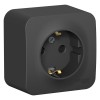Розетка 1-м ОП Blanca 16А IP20 250В с заземл. защ. шторки с изолир. пластиной антрацит SE BLNRA011116