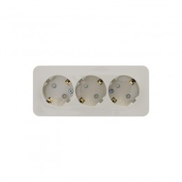 Розетка 3-м ОП Blanca 16А IP20 250В с заземл. защ. шторки с изолир. пластиной беж. SE BLNRA011317