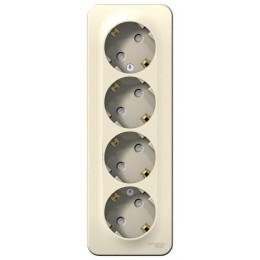 Розетка 4-м ОП Blanca 16А IP20 250В с заземл. защ. шторки с изолир. пластиной молоч. SE BLNRA011412