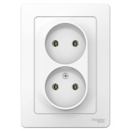 Розетка 2-м СП Blanca 16А IP20 250В без заземл. без защ. шторок бел. SE BLNRS000021