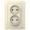 Розетка 2-м СП Blanca 16А IP20 250В без заземл. без защ. шторок молоч. SE BLNRS000022