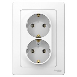 Розетка 2-м СП Blanca 16А IP20 250В с заземл. без защ. шторок бел. SE BLNRS001021