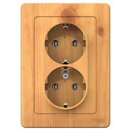 Розетка 2-м СП Blanca 16А IP20 250В с заземл. без защ. шторок ясень SE BLNRS001025