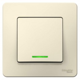 Выключатель 1-кл. СП Blanca 10А IP20 (сх. 1) 250В с подсветкой молочн. SE BLNVS010112