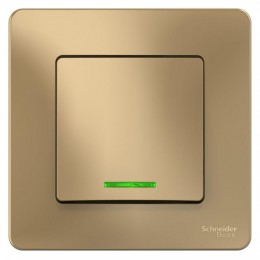 Выключатель 1-кл. СП Blanca 10А IP20 (сх. 1) 250В с подсветкой титан SE BLNVS010114