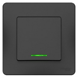 Выключатель 1-кл. СП Blanca 10А IP20 (сх. 1) 250В с подсветкой антрацит SE BLNVS010116