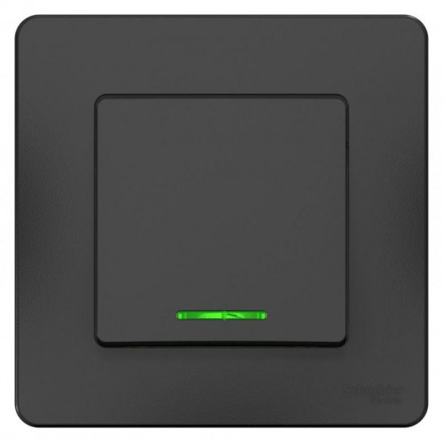 Выключатель 1-кл. СП Blanca 10А IP20 (сх. 1) 250В с подсветкой антрацит SE BLNVS010116
