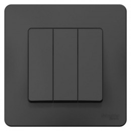 Выключатель 3-кл. СП Blanca 10А IP20 (сх. 1+1+1) 250В антрацит SE BLNVS100506