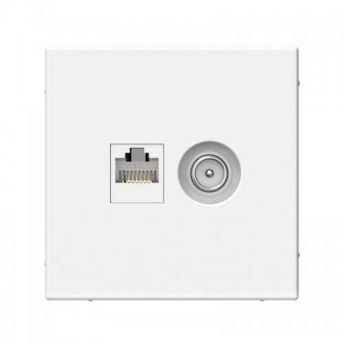 Розетка компьютерная + телевизионная 2-м ArtGallery RJ45 + TV кат.5E бел. SE GAL000189