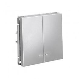 Выключатель 2-кл. ArtGallery (сх. 5а) 10AX с подсветкой механизм алюм. SE GAL000353