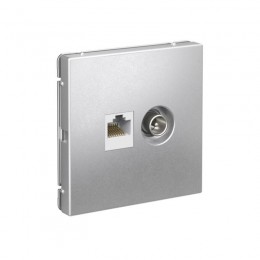 Розетка компьютерная + телевизионная 2-м ArtGallery RJ45 + TV кат.5E алюм. SE GAL000389