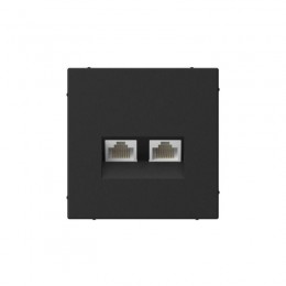Розетка компьютерная 2-м ArtGallery RJ45 + RJ45 кат.5E механизм карбон SE GAL001085