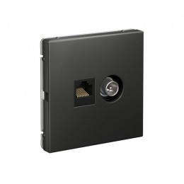 Розетка компьютерная + телевизионная 2-м ArtGallery RJ45 + TV кат.5E базальт SE GAL001489