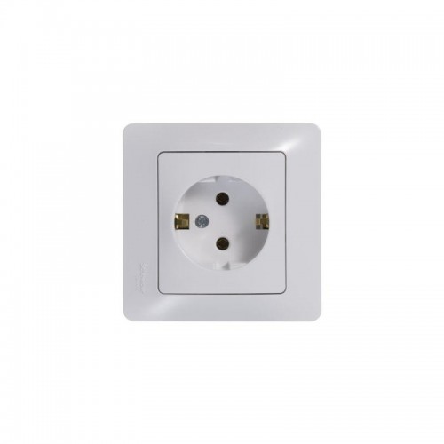 Розетка 1-м СП Glossa 16А IP20 с заземл. механизм бел. SE GSL000143
