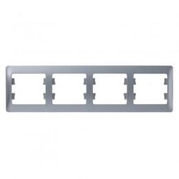 Рамка 4-м Glossa горизонт. алюм. SE GSL000304