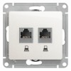 Розетка компьютерная 2-м Glossa RJ45 кат.5E механизм перламутр. SchE GSL000685KK