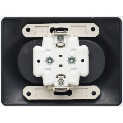 Розетка 2-м СП Glossa 16А IP20 250В без заземл. шоколад SE GSL000820