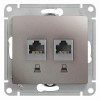 Розетка компьютерная 2-м Glossa RJ45 кат.5E механизм платина SchE GSL001285KK