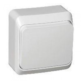 Выключатель кнопочный 1-кл. ОП Этюд 10А IP20 с самовозвратом бел. SE KA10-001B