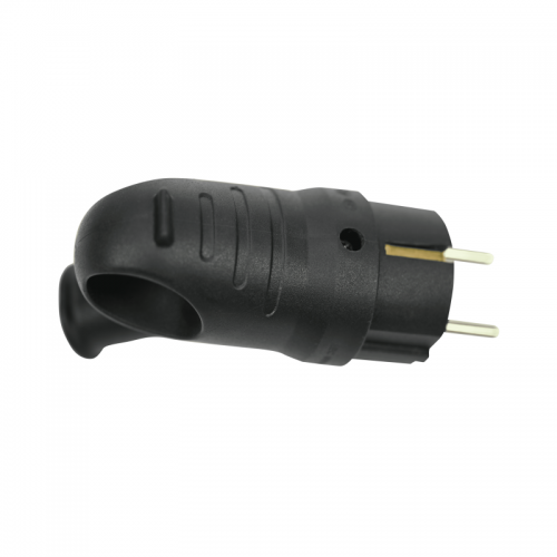 Вилка угловая MultiSet 16А 250В IP44 с заземл. каучук черн. SE MST1102BK