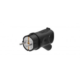 Вилка угловая MultiSet 16А 250В IP44 с заземл. каучук черн. SE MST1102BK