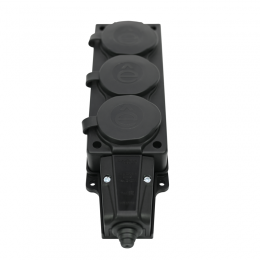 Колодка удлинителя 3-м MultiSet 16А 250В IP44 с заземл. каучук черн. SE MST4103BK