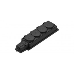 Колодка удлинителя 4-м MultiSet 16А 250В IP44 с заземл. каучук черн. SE MST4104BK