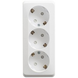 Розетка 3-м ОП Этюд 16А IP20 250В с заземл. защ. шторки бел. SE PA16-012B