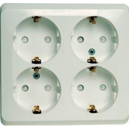 Розетка 4-м ОП Этюд 16А 250В с заземл. защ. шторки бел. SE PA16-208B