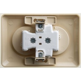 Розетка 2-м СП Этюд 16А IP20 250В без заземл. без защ. шторок крем. SE PC16-005K