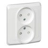 Розетка 2-м СП Этюд 16А IP20 250В без заземл. защ. шторки бел. SE PC16-006B