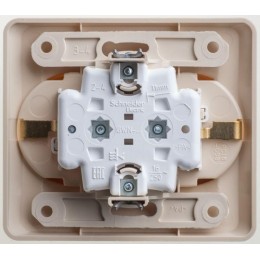 Розетка 2-м СП Этюд 16А IP20 250В с заземл. без защ. шторок крем. SE PC16-007K