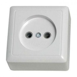 Розетка 1-м ОП Хит 10А IP20 250В без заземл. без защ. шторок бел. SE RA10-131-B