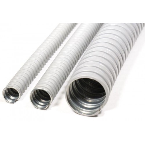 Металлорукав в ПВХ изоляции МРПИ НГ 10 d10мм без протяжки сер. (уп.50м) ГОФРОМАТИК zeta41910