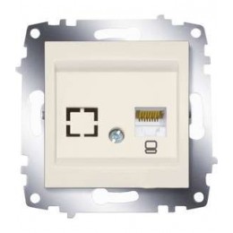 Розетка компьютерная 1-м Cosmo RJ45 кат.6 + гнездо механизм крем. ABB 619-010300-247