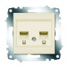 Розетка компьютерная 2-м Cosmo RJ45 кат.6 механизм крем. ABB 619-010300-248