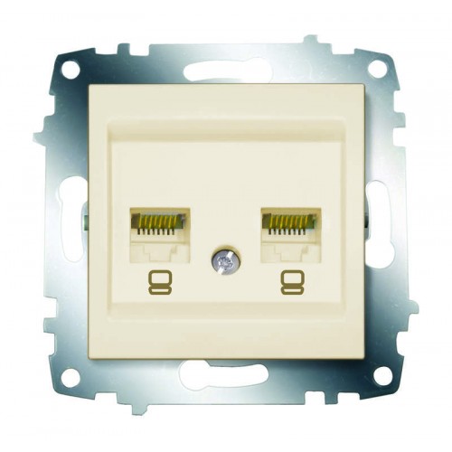 Розетка компьютерная 2-м Cosmo RJ45 кат.6 механизм крем. ABB 619-010300-248