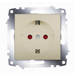 Розетка 1-м СП Cosmo 16А IP20 с заземл. защ. шторки механизм титаниум ABB 619-011400-243