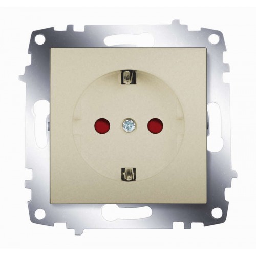 Розетка 1-м СП Cosmo 16А IP20 с заземл. защ. шторки механизм титаниум ABB 619-011400-243