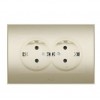 Розетка 2-м СП 1мод. Cosmo 16А IP20 с заземл. титаниум ABB 632-011400-907