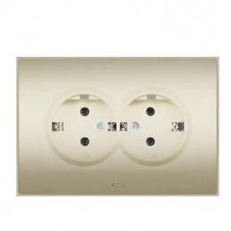 Розетка 2-м СП 1мод. Cosmo 16А IP20 с заземл. титаниум ABB 632-011400-907