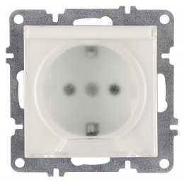 Розетка 1-м СП LAVIN/KAREN 16А IP20 с заземл. с крышкой механизм бел. ARVIA 50 01 1000 218