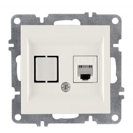 Розетка телефонная 1вых. СП 1мод. LAVIN/KAREN RJ45 кат.3 механизм бел. ARVIA 50 01 1000 221
