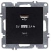 Розетка LAVIN/KAREN USB + TYPE-C механизм черн. ARVIA 50 07 2000 304