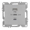 Розетка LAVIN/KAREN USB + TYPE-C механизм сер. ARVIA 50 03 2000 304