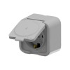 Розетка 1-м СП ARIA 16А IP20 с заземл. с крышкой сер. ARVIA 25 22 1000 218