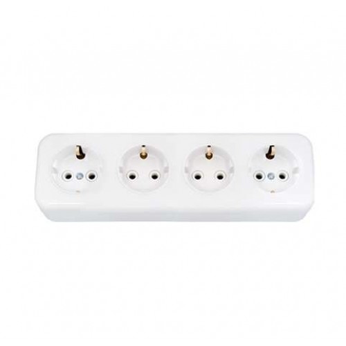 Розетка 4-м ОП 16А IP20 с заземл. бел. Bylectrica РА16-245