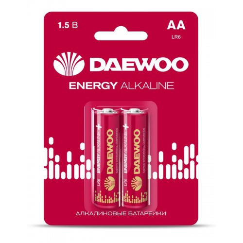 Элемент питания алкалиновый AA/LR6 1.5В Energy Alkaline 2021 BL-2 (уп.2шт) DAEWOO 5029750