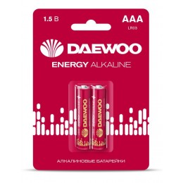 Элемент питания алкалиновый AAA/LR03 1.5В Energy Alkaline 2021 BL-2 (уп.2шт) DAEWOO 5029873