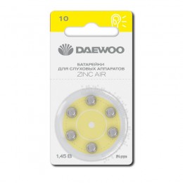 Элемент питания воздушно-цинковый ZA10/PR70 1.45В BL-6 (блист.6шт) для слуховых аппаратов DAEWOO 5060333